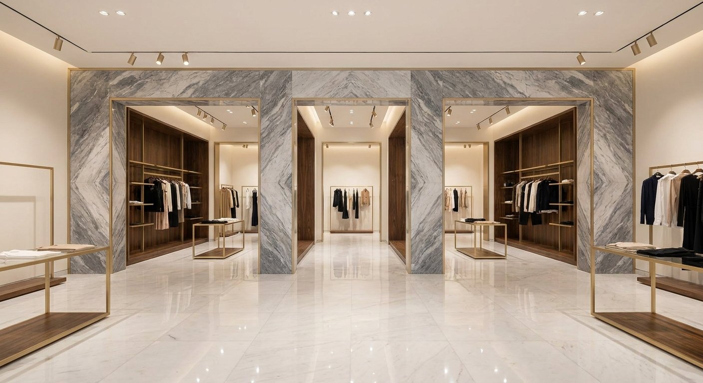 Luxury retail flagship architectural concept