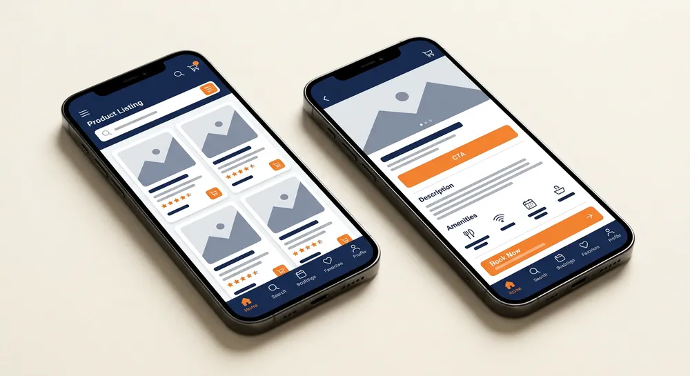 A mobile app shown on two phones