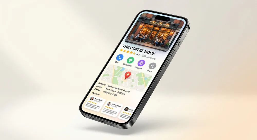 A Google Business Profile shown on a phone