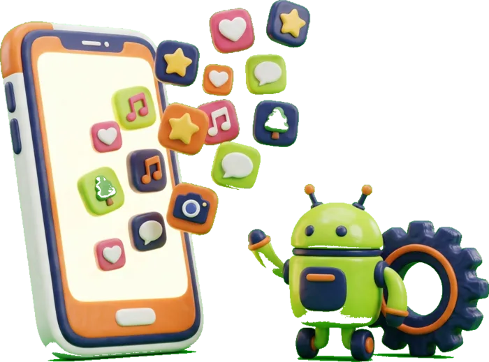 3D illustration for Custom Android App Development