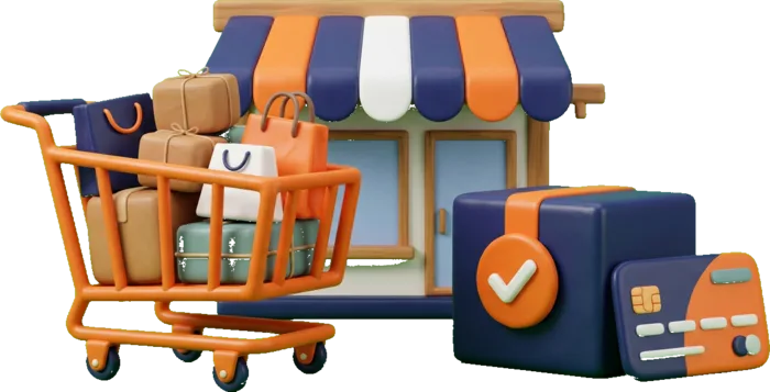 3D illustration for E-commerce Website Development