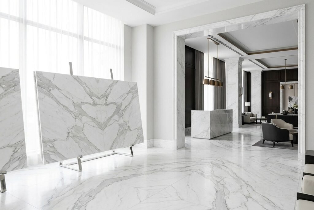 Imported Vietnam White Marble premium marble visualization