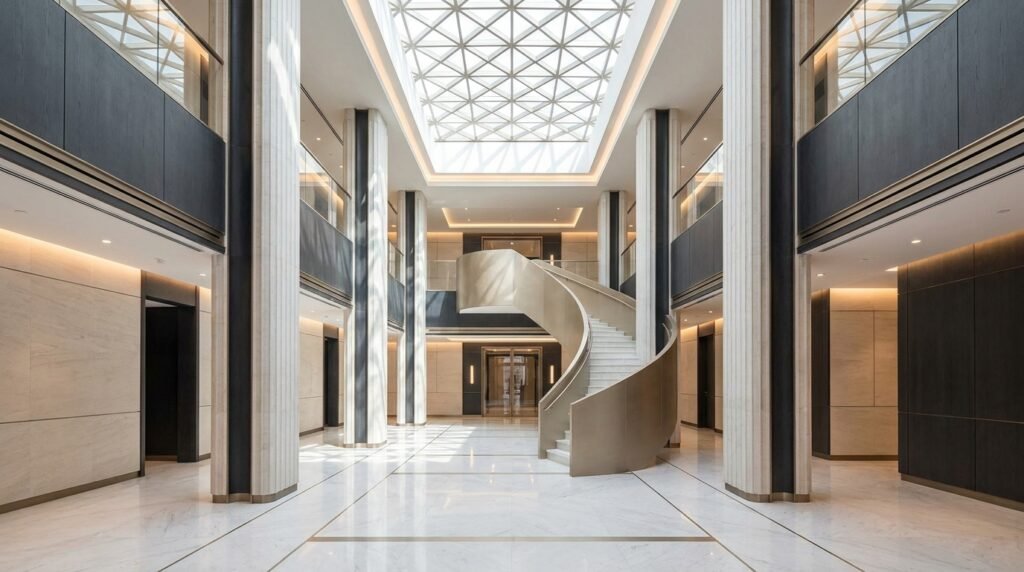 Doha Commercial Atrium Inspiration architectural concept visualization