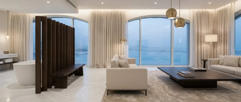 Bahrain Waterfront Hotel Suite Inspiration – architectural concept visualization